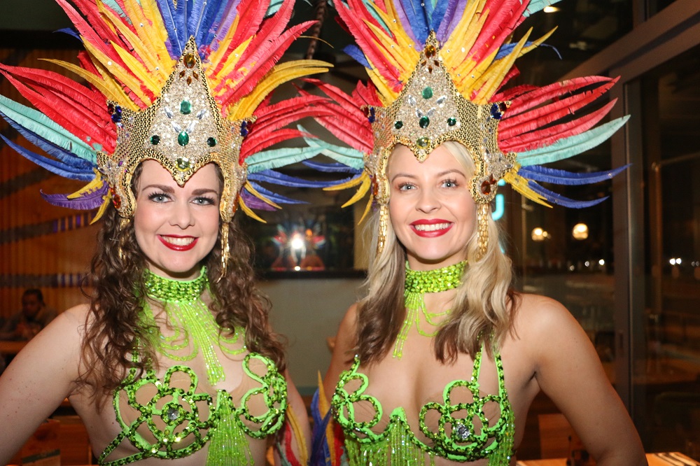 Carnival girls at Las Iguanas