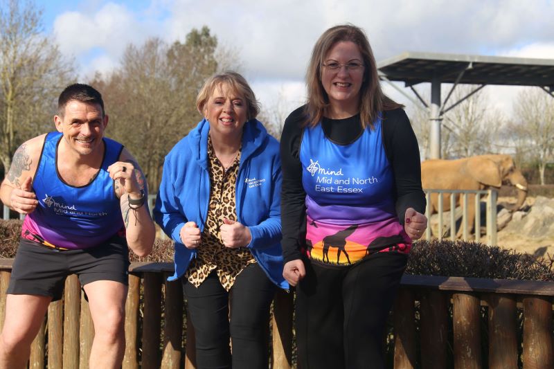 Charity PR Fun Run launch for Mid and North East Essex Mind - three fun runners