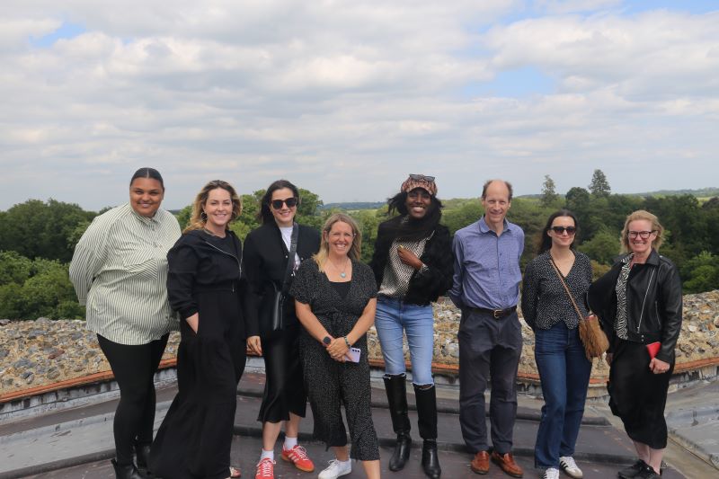 Visit Essex Press Trips - journalists pictured at Hedingham Castle home to a new gin by Big Wave PR Essex PR agency